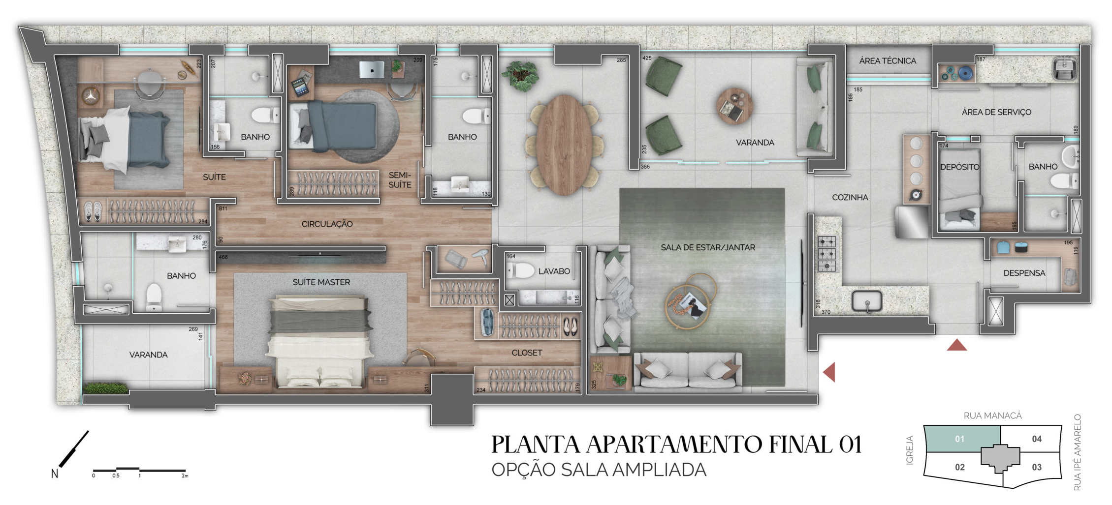 apartamento na planta no vale do sereno com 4 quartos