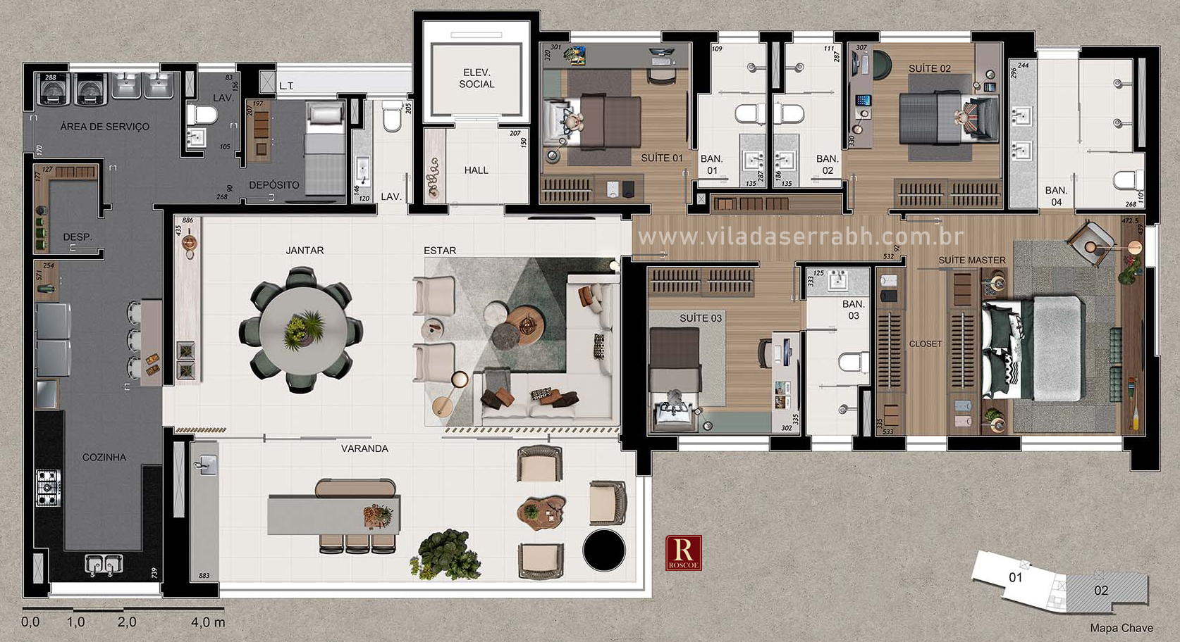 apartamento 4 suites no denver