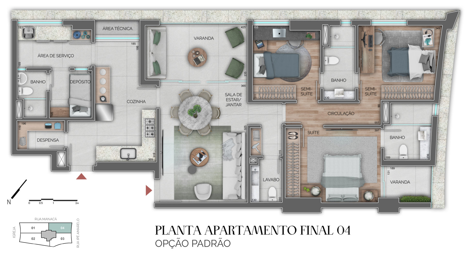 edifício botânico 3 quartos