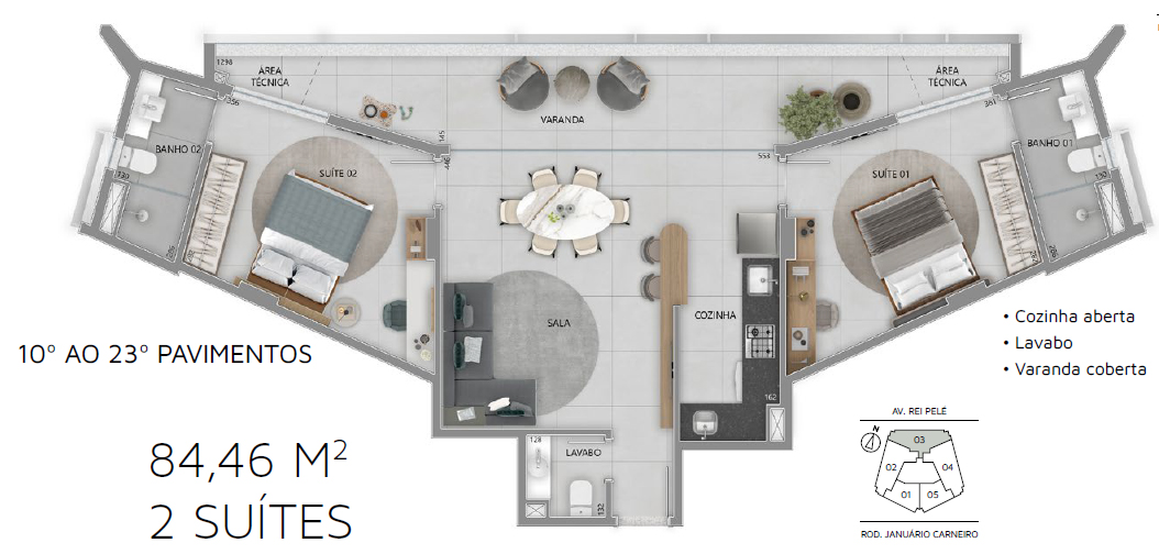 Apartamento na planta a venda no Vale do Sereno