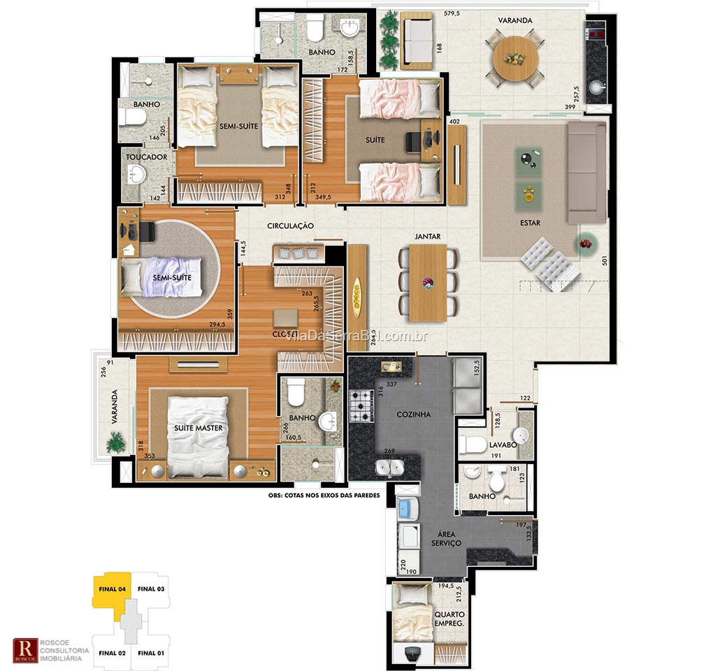 apartamento a venda no vila da serra com 4 quartos