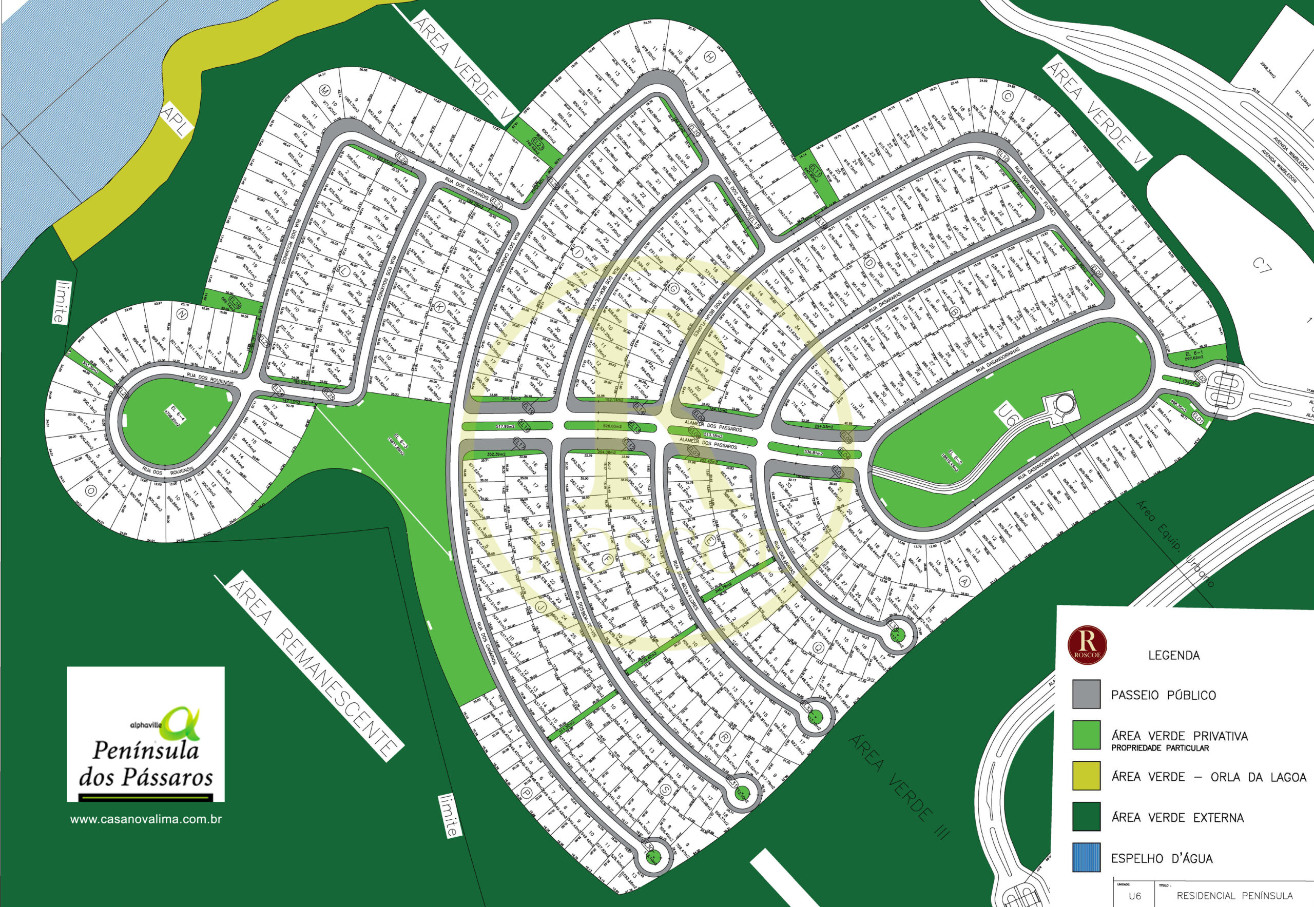 Masterplan do condominio peninsula dos passaros alphaville