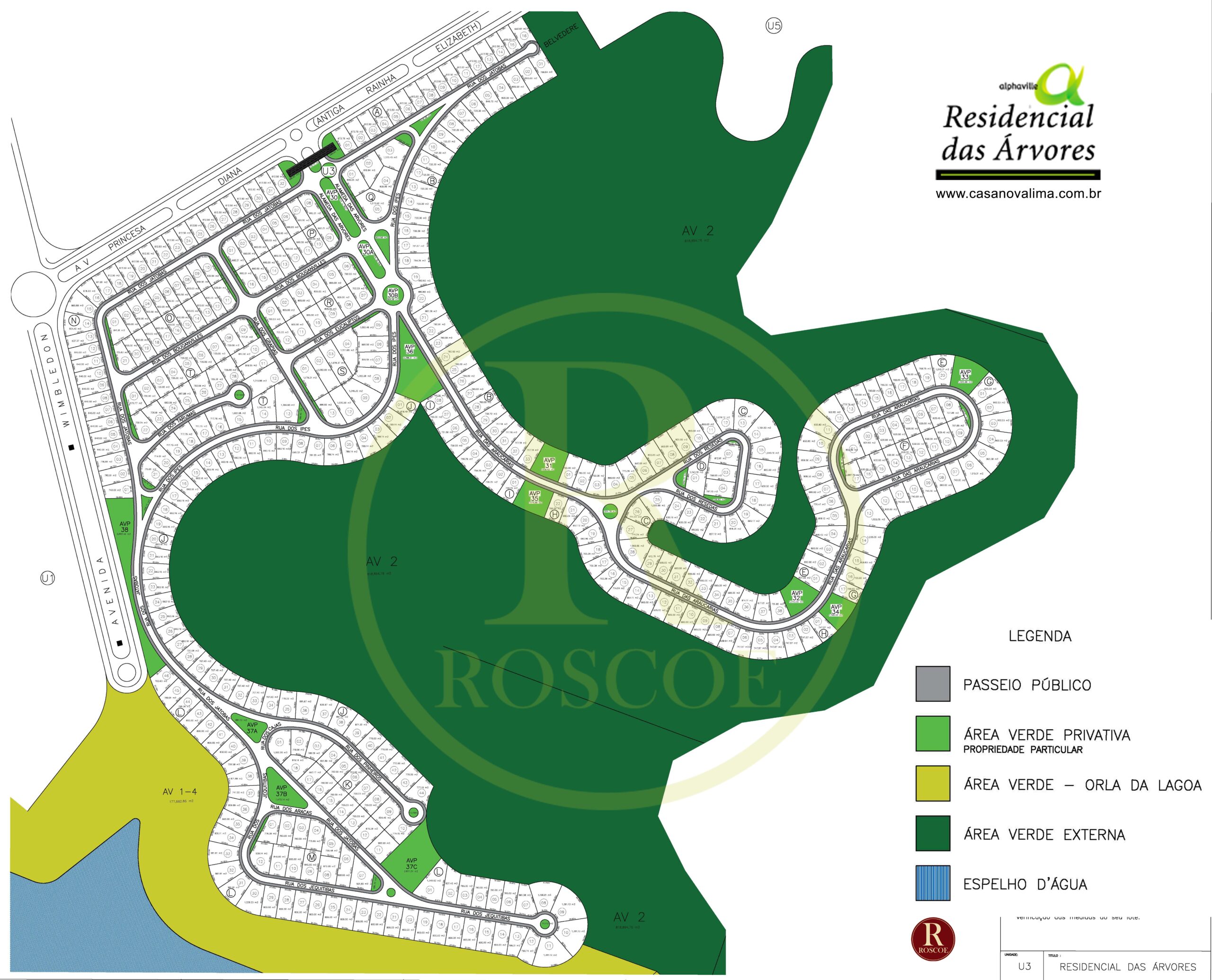 masterplan do condominio árvores no alphaville